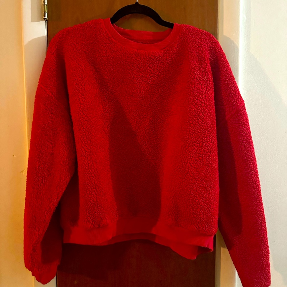BDG Red Teddy Sweatshirt